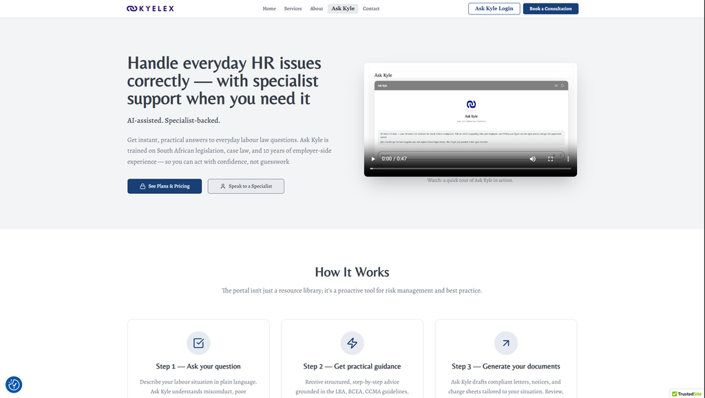 Design of a website and HR AI Agent for Kyelex